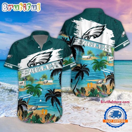 Discover Philadelphia Eagles Palm Tree Summer Beach Aloha Hawaiian Shirt