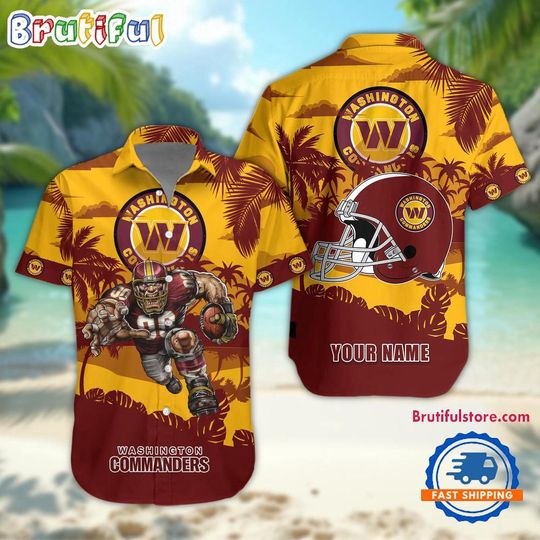 Washington Commanders Football Mascot Summer Hawaiian Shirt