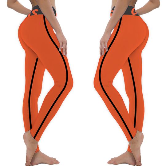 Orange and Black Women's Leggings, San Francisco Baseball Themed Leggings, Game day Pants, Cute Yoga pants, Gift, SF Leggings,