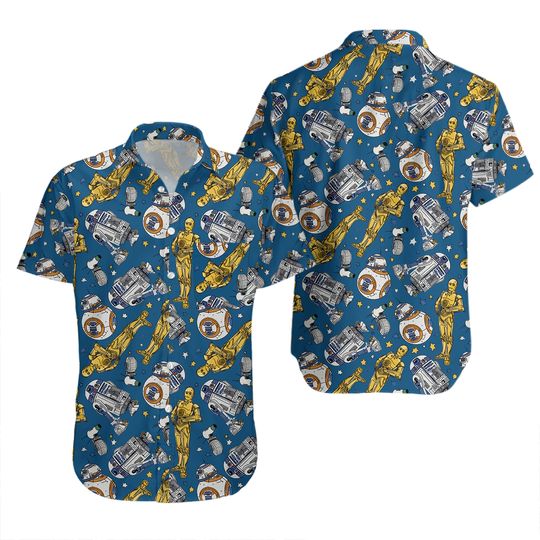 Star Wars Hawaiian Shirt Unisex, Button-Down, Luau Beach Party, Summer Vacation Cruise Wear Disney Outfit Mens Disney Shirt