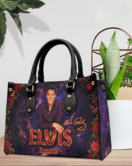 Discover Personalized Elvis Presley Leather Handbag, Elvis Presley Handbag, Music Lover Gift, The King Of Rock N Roll Bag