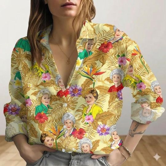 Discover Stay Golden Blouse Shirt, 80s TV Sitcom Women Shirt, Stay Golden Button Down, Retro Floral Summer Top, Blanche Devereaux Style, Fan Gift for Her