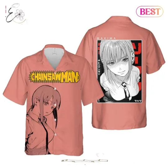 Makima Hawaiian Shirt Chainsaw Anime Shirt for Men Women