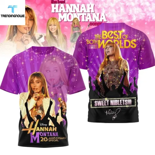 Discover 2026 Miley Cyrus Hannah Montana 20th Anniversary 3D T-shirt