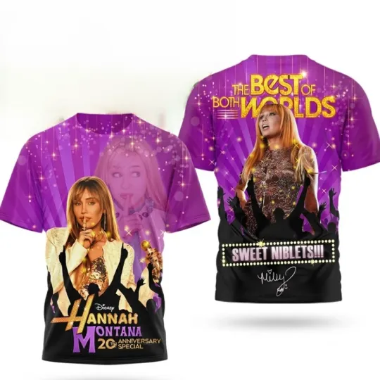 Discover HOT ITEM! 2026 Miley Cyrus Hannah Montana 20Th Anniversary T-Shirt 3D All Size