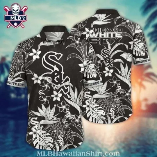 Discover Chicago Baseball White Team Soxx Monochrome Floral Hawaiian Shirt