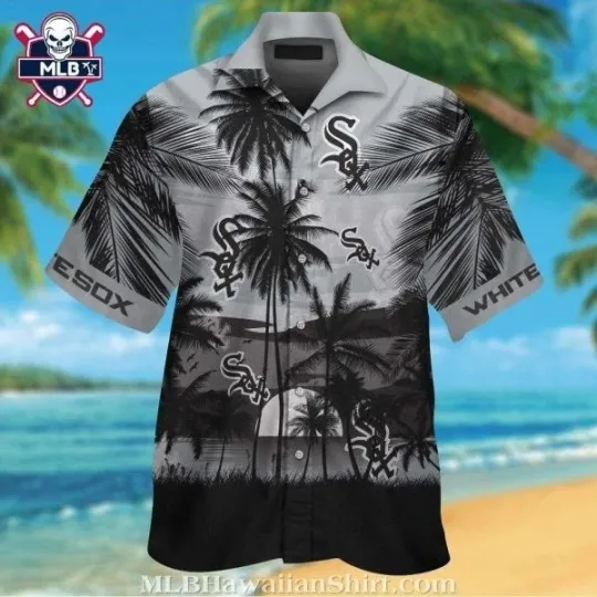 Discover Chicago Baseball White Team Soxx Palm Shadow Hawaiian Shirt