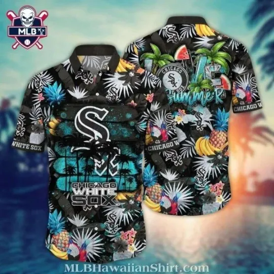 Discover Splashed Art Chicago Baseball White Team Soxx Team Colors Aloha Shirt