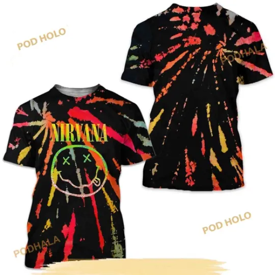 Discover NIRVANA Reverse Tie-Dye 3D Shirt