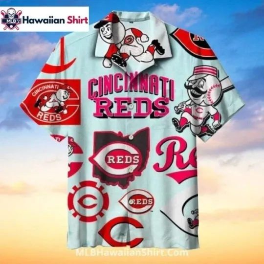 Discover Cartoon Icons Cincinnati Baseball Team Redss Aloha Shirt Retro Look
