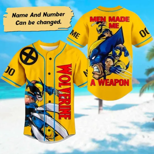 Discover Wolverine Men Made Me A Weapon Custom Baseball Jersey