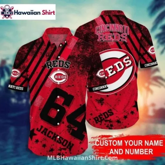 Discover Custom Number Cincinnati Baseball Team Redss Aloha Shirt For Fans