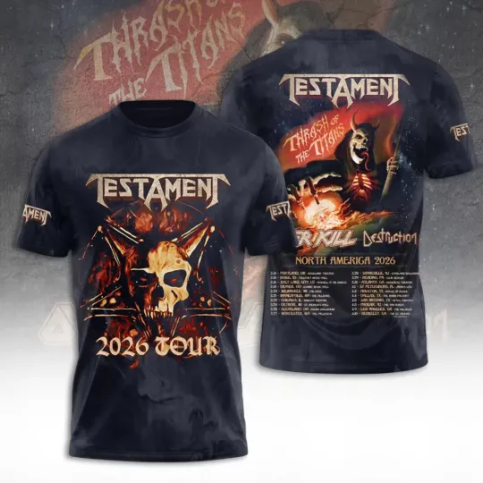 Discover Testament Tour 2026 3D Apparel Tshirt