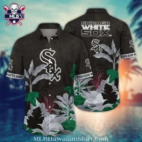 Discover Chicago Baseball White Team Soxx Tropical Leaf Aloha Shirt