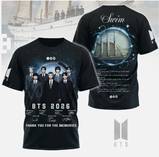 BTS Bangtan Boys 2026 Anniversary T-Shirt 3D Thank You Memories