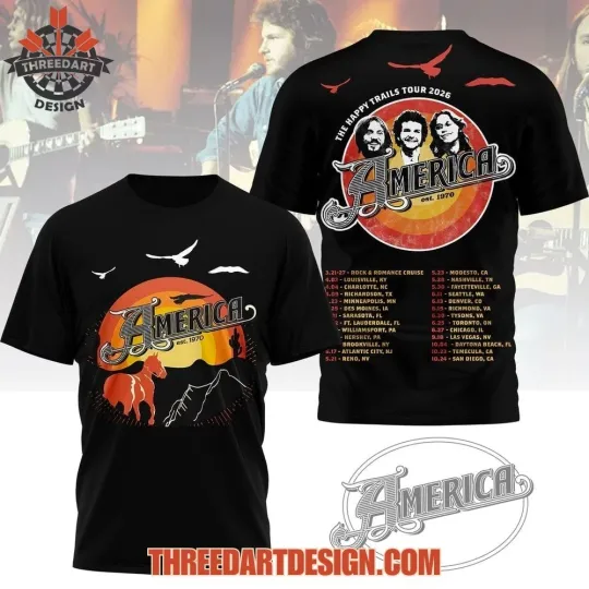 Discover America The Happy Trails Tour 2026 3D T-Shirt