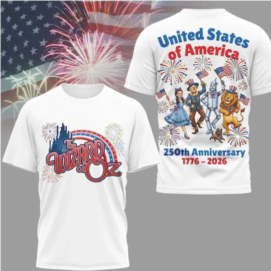 Discover Wizard of Oz Patriotic 250th Anniversary United States Fireworks Shirt