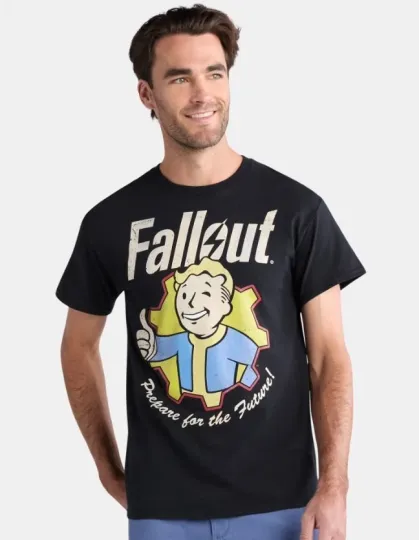 Discover Falllout Men's and Big Men's Vault Boy Thumbs Up Graphic T-Shirt