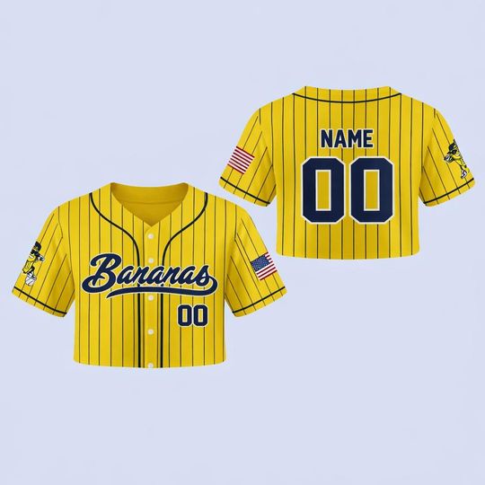 Discover Personalized Bananas Team Croptop Baseball Jersey, Let's Go Bananas Jersey, Funny Bananas Jersey, Gift For Savannah Fan