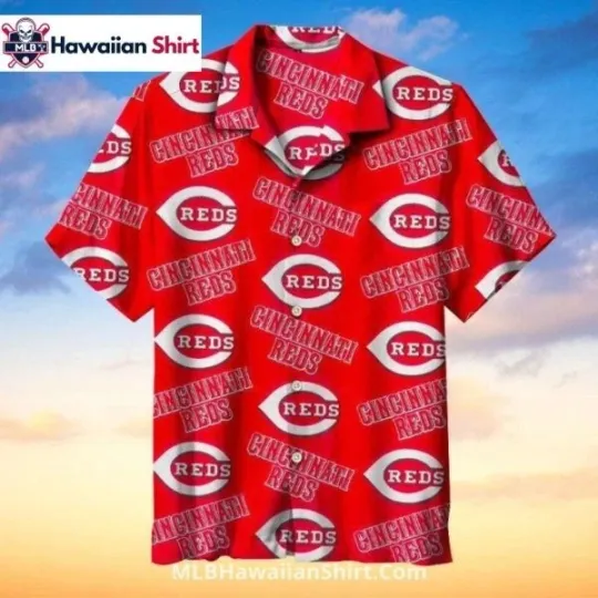 Discover Bold Red All Over Print Cincinnati Baseball Team Redss Aloha Shirt