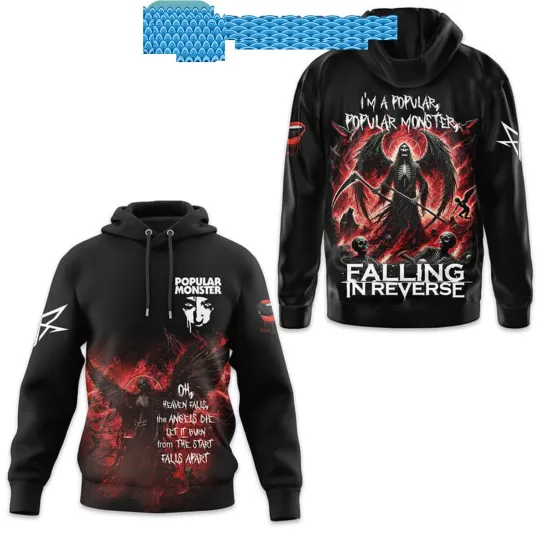 Falling In Reverse Popular Monster 3D Hoodie Oh Heaven Falls Angels Die Hoodie