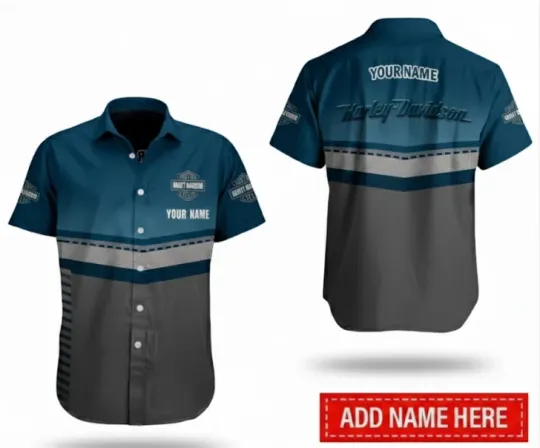 Discover Personalized Haarleyy Davidson 3D Hawaiian Shirt Custom Name Racing Aloha Top