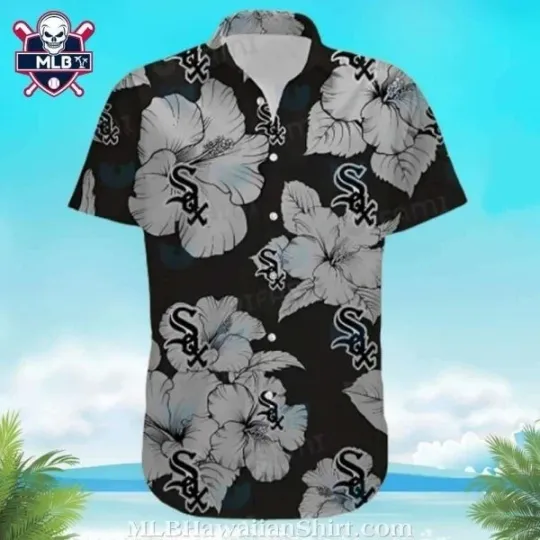 Discover Chicago Baseball White Team Soxx Large White Hibiscus Flowers Hawaiian Shirt