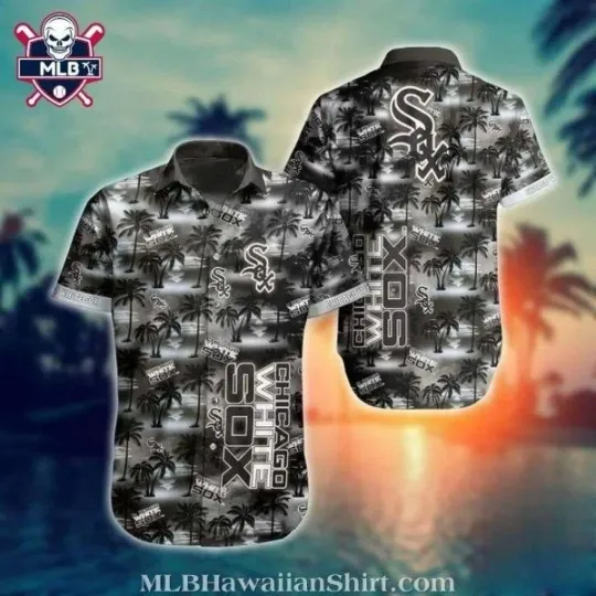 Chicago Baseball White Team Soxx Midnight Palm Hawaiian Shirt