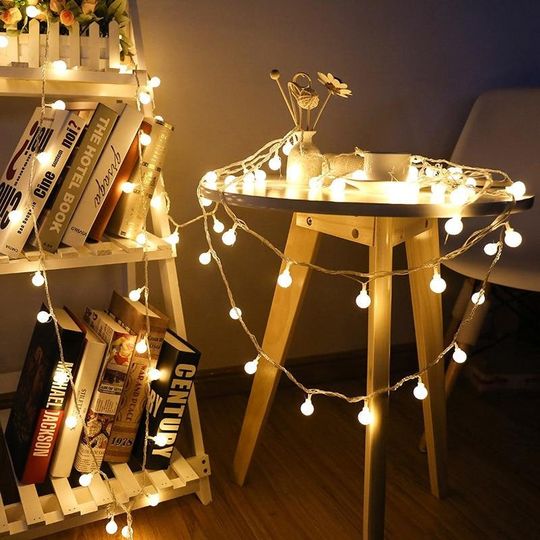 White Festoon String Lights: USB/Battery Powered Home Decor