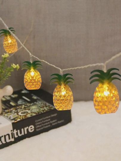 Pineapple String Lights, Tropical Fairy Lights, LED Pineapple Garland, Summer Party Decor, Bedroom Lights, Tropical Decor