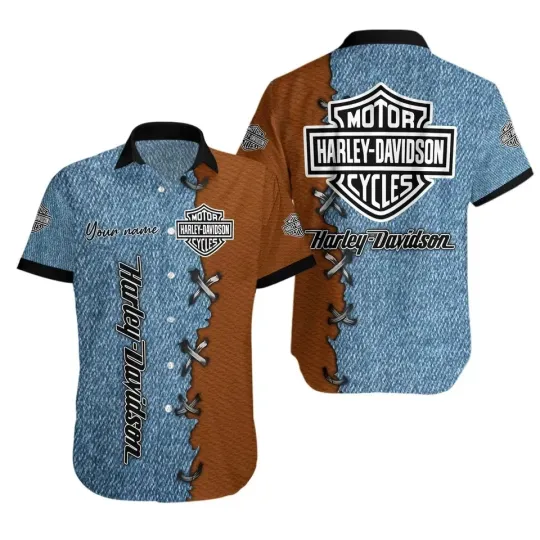 Discover Harley Motor Racing Davidson Casual Button Down Shirt Unisex Adults