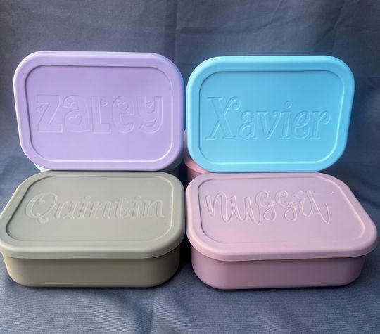 Discover Personalized Silicone Bento Box for Kids, Customized School Lunch Box, Toddler Silicone Lunch Container