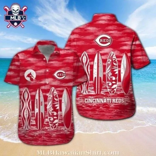 Discover Cincinnati Baseball Team Redss Surf And Turf Hawaiian Shirt – Reds Wave Rider Al