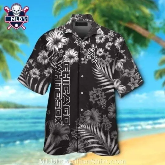 Discover Monochrome Chicago Baseball White Team Soxx Floral Design Aloha Shirt