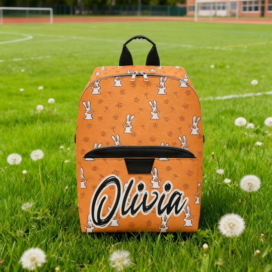 Custom Name Leather Backpack, Personalized Faux Leather Bag with Custom Text for Travel or Everyday Use