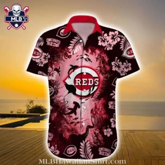 Discover Cincinnati Baseball Team Redss Hawaiian Shirt With Ocean And Floral Graphics