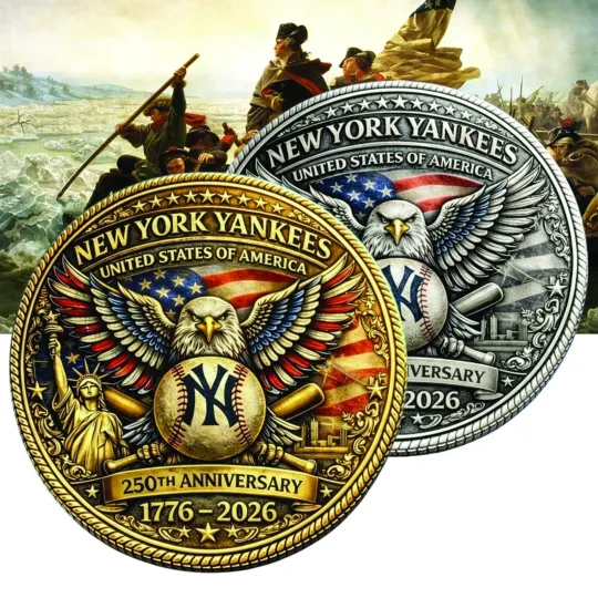 Discover New York Yankees Baseball 250th Anniversary America Gold/ Silver Coin