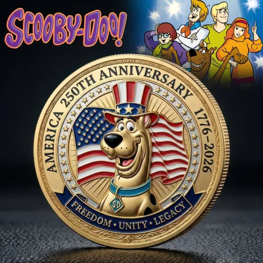 Discover America 250th Anniversary Scooby-Doo Commemorative Coin 1776-2026 Liberty Medal