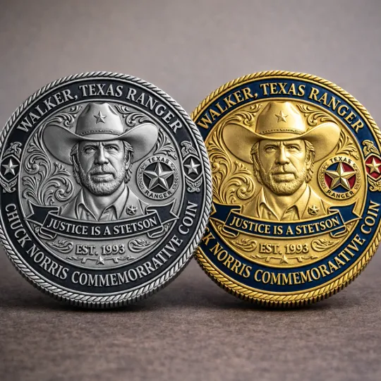 Discover Chuck Norris - Honoring the Man, the Myth, the Ultimate Legend, Gold/Silver Coin