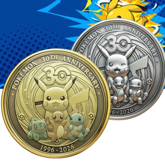 Discover PKM 30th Anniversary 1996-2026 Gotta Catch 'Em All! Gold/ Silver Coin