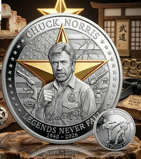 Discover Chuck Norris The Legend Never Dies Memorial Coin 2026