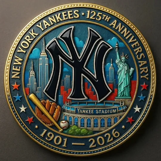 Yankees 125Th Anniversary Commemorative Coin