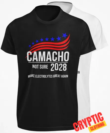 Discover Idiocracy President Camacho 2028 Funny Election T-Shirt Vintage Movie Poster