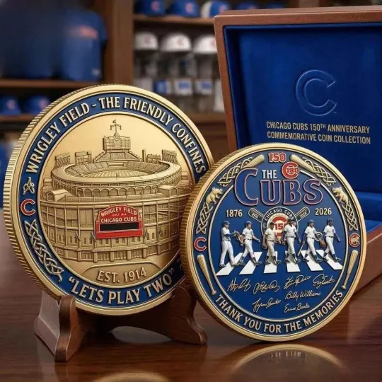 Discover Cubs 150Th Anniversary Commemorative Gold Blue Coin Collection