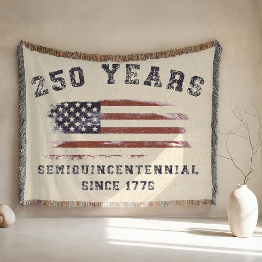Discover Semiquincentennial 250 Years America Woven Blanket | Anniversary Celebration