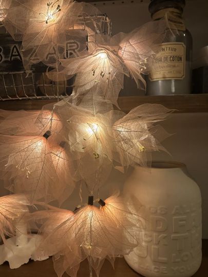 Flower String Lights  Pink Gardenia Floral LED Fairy Lights for Home Dcor