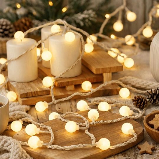 Mini Globe Fairy Lights Warm White Batteries Included String Lights for Bedroom, Wedding, Christmas Tree, Campervan & Hygge Decor UK Seller