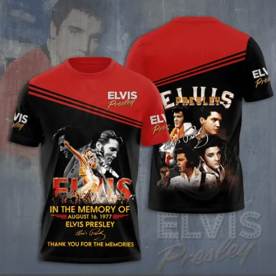 Discover Elvis Presley Thank You 3D Shirt, Celebrities Fan Gift, Rock Music Lover
