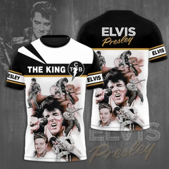 Discover Elvis Presley TCB The King 3D Shirt, Celebrities Fan Gift, Rock Music Lover