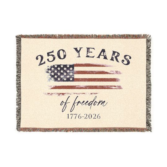 Discover 250 Year Anniversary America Woven Blanket | Americas Birthday Celebration